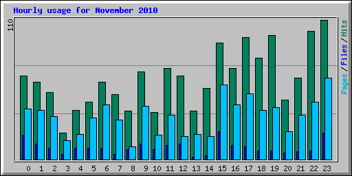 Hourly usage for November 2010