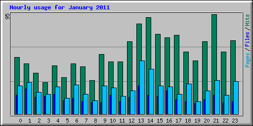 Hourly usage for January 2011