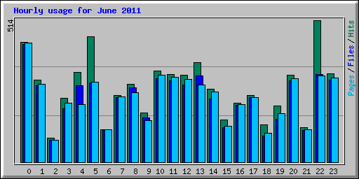 Hourly usage for June 2011