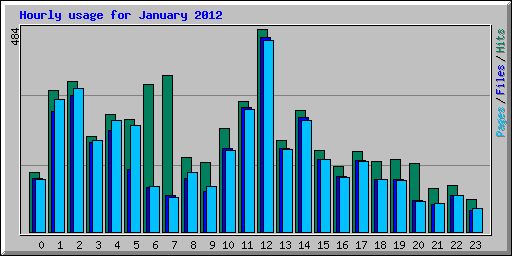 Hourly usage for January 2012