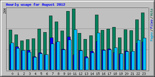 Hourly usage for August 2012